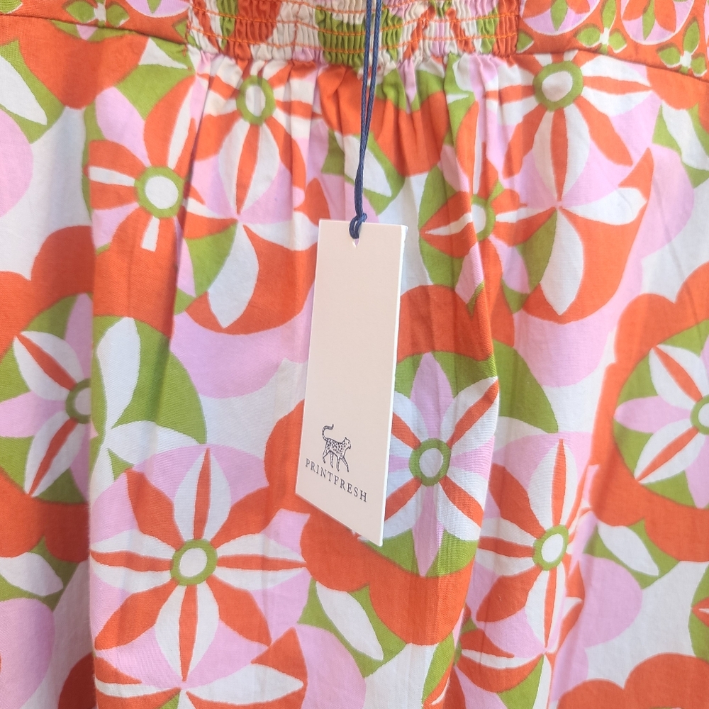 Printfresh | Tara Cotton Printed Dress in Flower Hour Lava Lamp New Size Small - Picture 10 of 12
